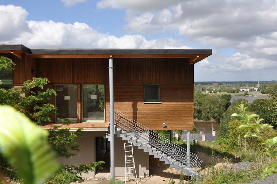 Maison à ossature bois et bardage réalisée par Pavageau Pastre